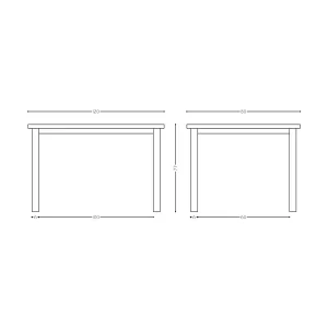 ابعاد دقیق میز ناهارخوری چیکا دو‌ نفره TD152