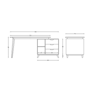ابعاد دقیق میز کار آذین TM152