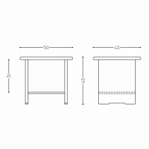 ابعاد دقیق میز عسلی صدف TF255