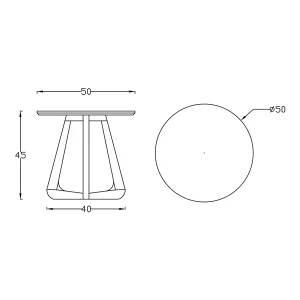 ابعاد دقیق میز عسلی نگار TF270