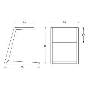 ابعاد دقیق میز تبلت کوتاه TS192