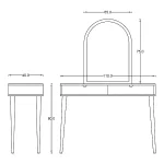 ابعاد دقیق میز آرایش دوکشو بهرنگ BR162