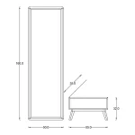 ابعاد دقیق آینه کشودار بهرنگ BR181
