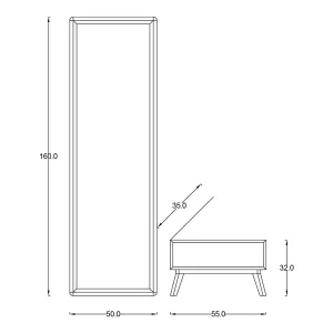 ابعاد دقیق آینه کشودار بهرنگ BR181